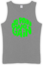 Grijze Tanktop met " No Pain No gain “ print Groen size XL