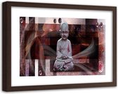 Foto in frame , Boeddha voor Roestkleur , 120x80cm , Multikleur, Premium print