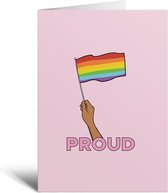 Kaart - Pride Flag Rainbow - Verjaardag - Regenboog - Roze - Vlag - LGBTQ - LHBT - Gay - Lesbian