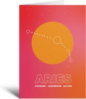 Verjaardagskaart - Ram - Astrologie - Sterrenbeeld - Aries - Cadeau - Zodiac - Sterren
