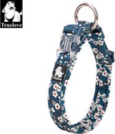 Truelove halsband - Halsband - Honden halsband - Halsband voor honden - Blauw bloem - S