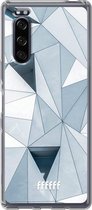 Sony Xperia 5 II Hoesje Transparant TPU Case - Mirrored Polygon #ffffff