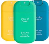 HAAN Hydrating Hand Sanitizer - Handzeep - Desinfecterend - 3pack mix Spray 30ml: Dew of Dawn, Citrus Noon, Morning Glory - Navulbaar
