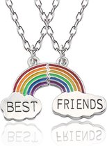 Akyol - Vriendschapsketting - bff ketting voor 2 - vriendschap - bff ketting - best friends - best friends ketting - 2 stuks - Regenboog