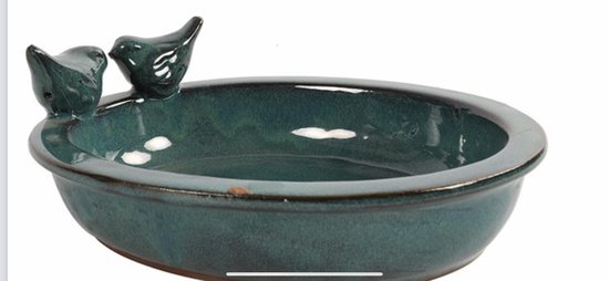 Countryfield - Vogelbad - ovaal - Momo - blauw - L30B23,5H10,5CM - blauw/groen