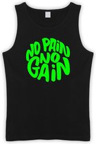 Zwarte Tanktop met " No Pain No gain “ print Groen size XXXXL
