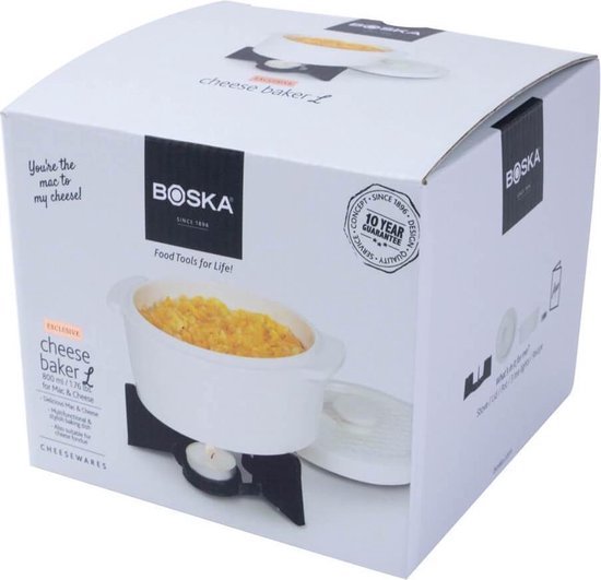 Boska Cheese Baker L - voor o.a. Mac & Cheese - Ovenschaal met onderstel - Wit - Boska