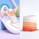Schoenveters oranje/wit kleurverloop - sneaker veters 120cm