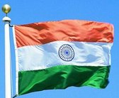 India Vlag - Grote Indische Flag - Indiase Vlaggenmast Vlag - Gemaakt Van 100% Polyester - UV & Weerbestendig - Met Versterkte Mastrand & Messing Ogen - 90x150 CM