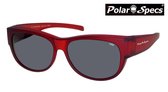 Polar Specs® Overzet Zonnebril PS5097 – Mat Burgundy Red Satin  – Polarized Black – Medium – Unisex