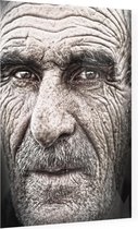 Gezicht oude man - Foto op Plexiglas - 30 x 40 cm