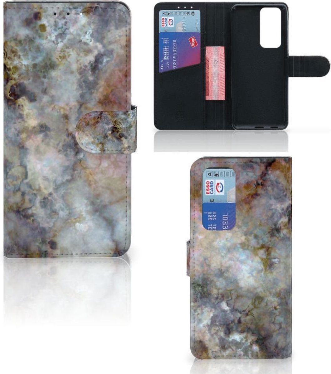 OPPO Find X3 Neo 5G Bookcase Marmer Grijs