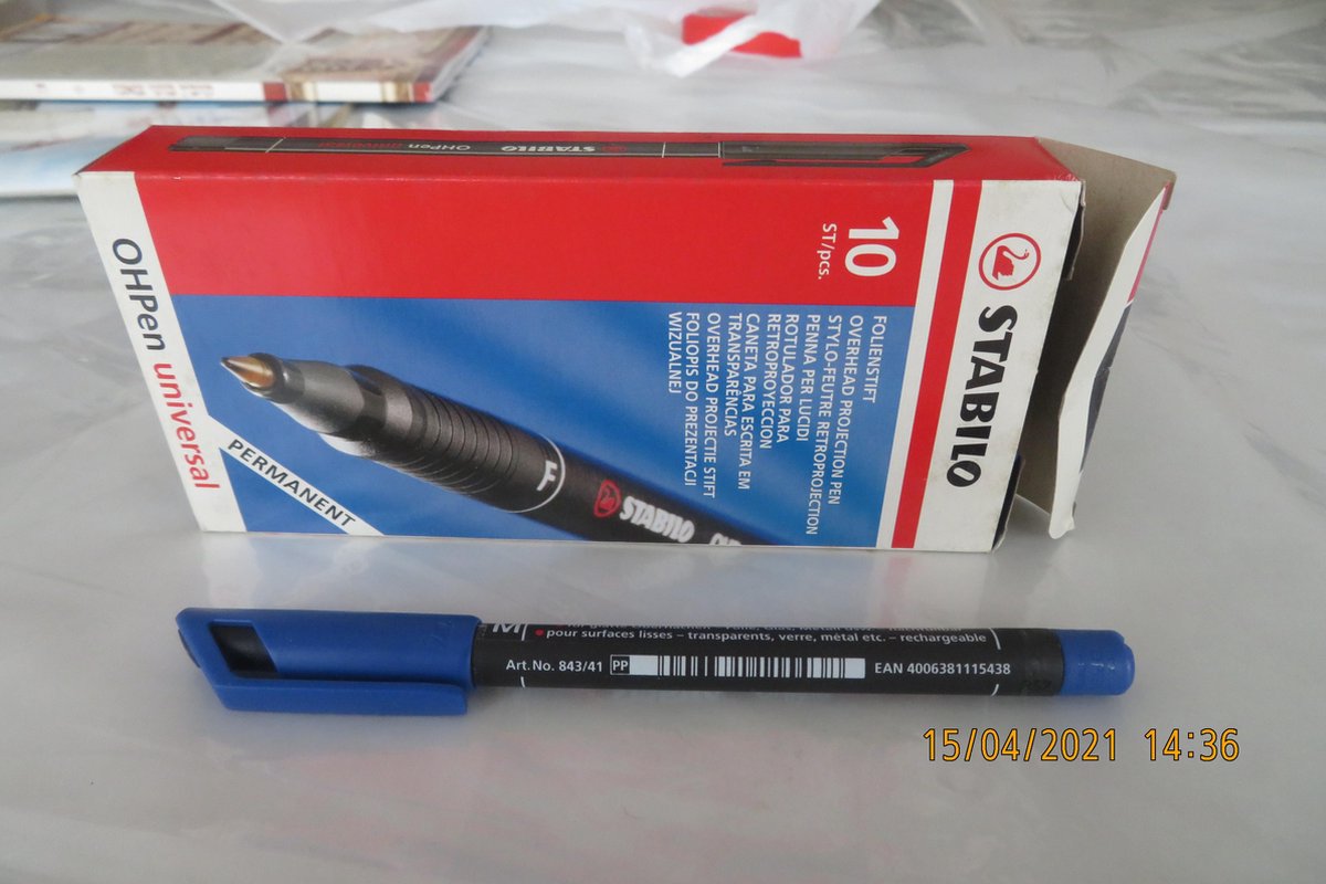 Viltstift STABILO OHpen permanent 843/41 rond 1mm blauw | 10 stuks