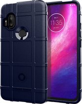 Motorola One Hyper Hoesje - Mobigear - Rugged Shield Serie - TPU Backcover - Blauw - Hoesje Geschikt Voor Motorola One Hyper