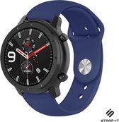 Siliconen Smartwatch bandje - Geschikt voor  Xiaomi Amazfit GTR sport band - donkerblauw - 42mm - Strap-it Horlogeband / Polsband / Armband