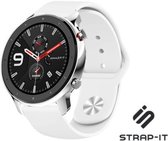 Siliconen Smartwatch bandje - Geschikt voor  Xiaomi Amazfit GTR sport band - wit - 42mm - Strap-it Horlogeband / Polsband / Armband