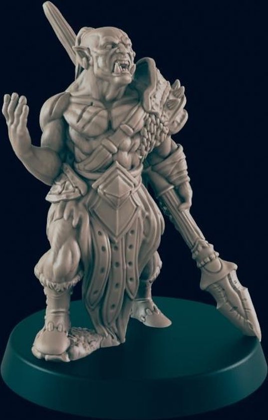 Thumbnail van een extra afbeelding van het spel 3D Printed Miniature - Orc Spearman - Dungeons & Dragons - Beasts and Baddies