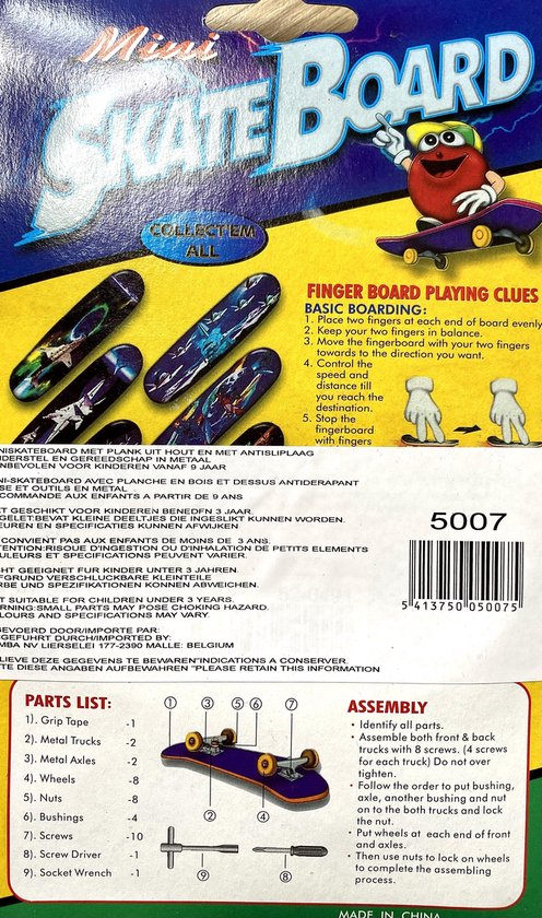 Mini Skateboard Finger Skateboard Model 3, Spaar ze allemaal