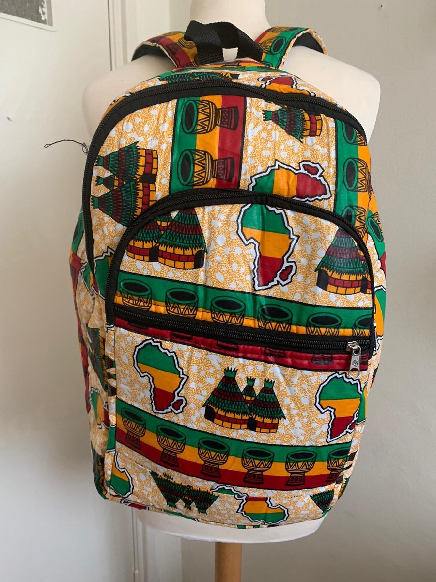 African print / Ankara African drums backpack/rugzak