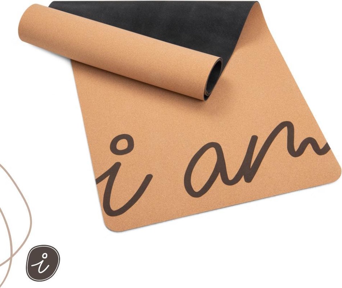 I AM Spiritual Yoga Mat Kurk - 4mm Extra Dik Antislip thumbnail 4