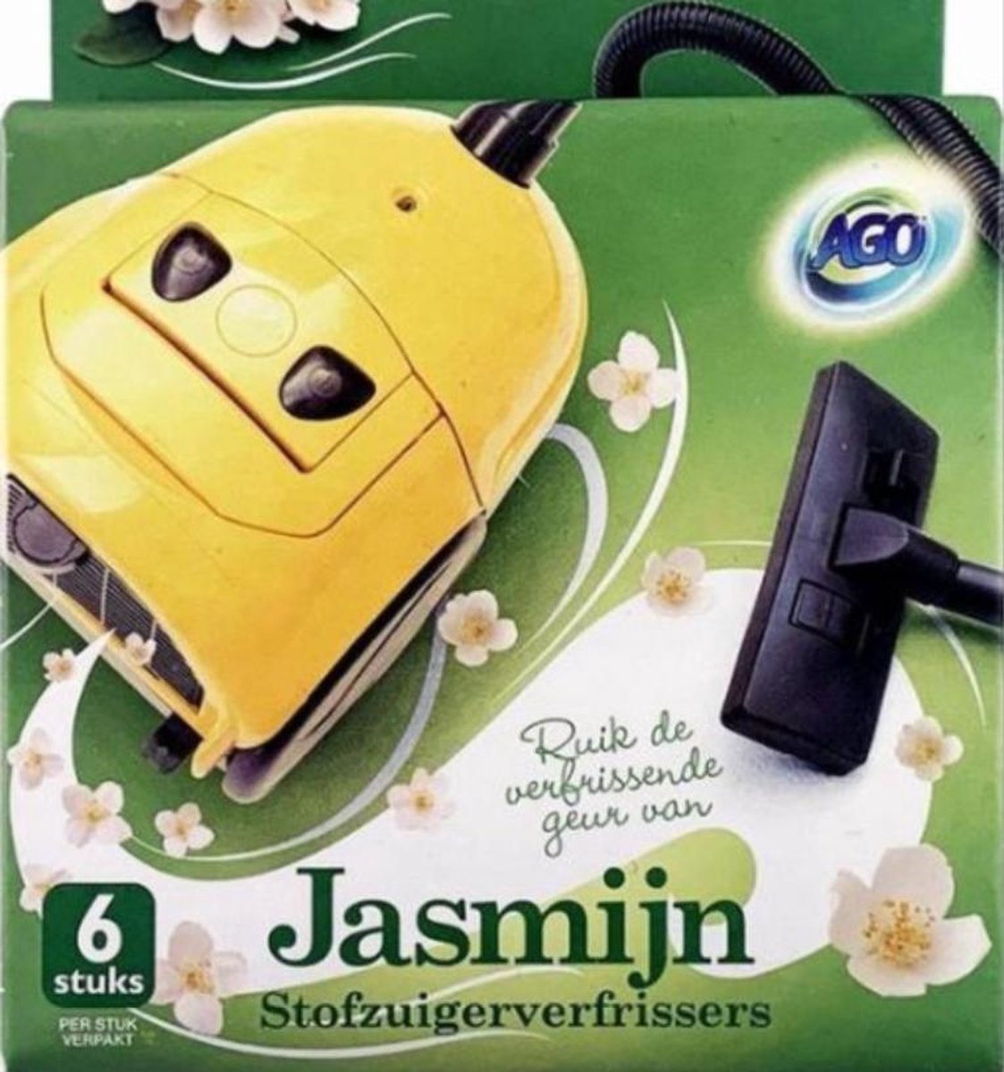 Stofzuigerzakje - stofzuiger luchtverfrisser - geur Jasmijn - 6 stuks - geurzakjes - verfrisser - Luchtje - stofzuigerverfrissers - voor in de stofzuigerzak -