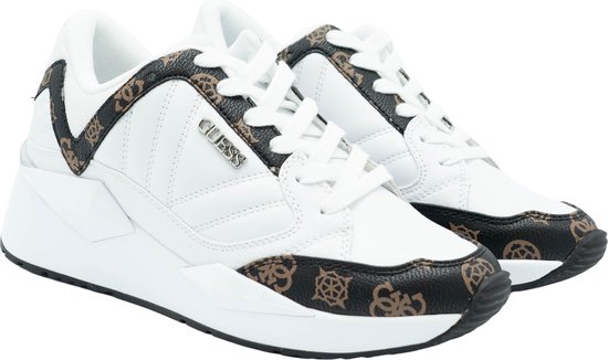 GUESS Traves Active Lady Dames Sneakers - White/Brown - Maat 36 | bol