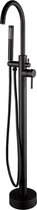 RB SANITAIR - vrijstaand badkraan - mat zwart messing - met handdouche - 110 cm hoog - topkwaliteit