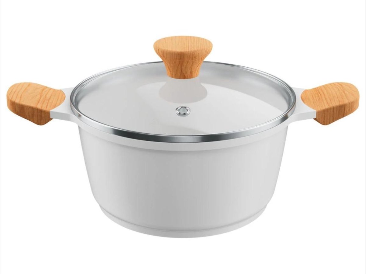 RIOVARM Keramische antiaanbaklaag, braadpannenset, inductie, pannenset, 20 cm, 24 cm, 28 cm, met houtnerf, bakeliet handgrepen, gezonde kookgereiset zonder PFOS, PFOA, PTFE eierpannen, omeletpannen
