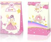 12x Uitdeelzakjes Prinses - Feestzakjes - Cadeauzakjes - Themafeest - Kinderfeest - Kinderverjaardag - Uitdeelcadeaus - Uitdeelzakjes Princes