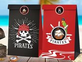 12x Uitdeelzakjes Piraat - Feestzakjes - Cadeauzakjes - Themafeest - Kinderfeest - Kinderverjaardag - Uitdeelcadeaus - Uitdeelzakjes Piraten
