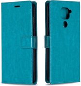 Voor Geschikt voor Xiaomi Redmi Note 9 5G Crazy Horse Textuur Horizontale Flip Lederen Case met Houder & Kaartsleuven & Portemonnee & Fotolijst (Blauw)