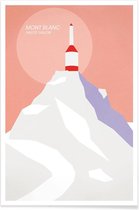 JUNIQE - Poster Mont Blanc -40x60 /Grijs & Roze