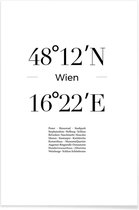 JUNIQE - Poster Wien -13x18 /Wit & Zwart