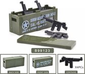 G26 - Amerikaanse wapenkist met 4x een M1A1 submachine-gun - Custom printed - WW2 Bouwstenen