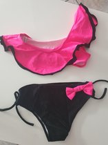 Bikini Roze zwart voor meisjes maat 110