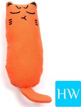 Kattenkruid gevulde pop voor kat of poes - licht oranje