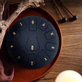 Happy Goodz Lotus drum set klankschaal 20cm - 11 tongen - handdrum Blauw - Tongue Drum  Steel drum - meditatie - sound healing behandeling - handpan - kalmerend effect - mediteren - ontstress