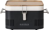 Everdure Cube Barbecue - BBQ - Houtskool - Zwart - 4 personen - Met Opbergvak en Werkblad - Aluminium/Hout/RVS
