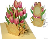 Cartes popup Cartes popup – Vase tulipe Carte d'anniversaire Fleurs de mariage Vase avec tulipes Amitié Félicitations Mariage Bon rétablissement Consolation Carte pop-up tulipe Carte de voeux 3D