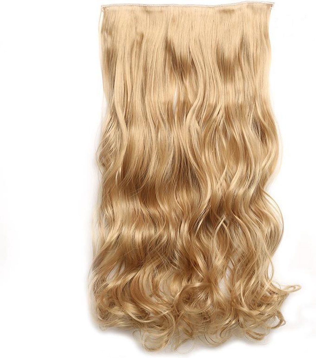 Pro-Care Honing blond Hairextensions 5 Schuifjes - 70cm Golvend Haar - Verstelbaar - Vederlicht 125g