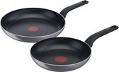 Tefal Easy Plus Pannenset - Ø 24 + Ø 28 cm - Niet geschikt voor inductie