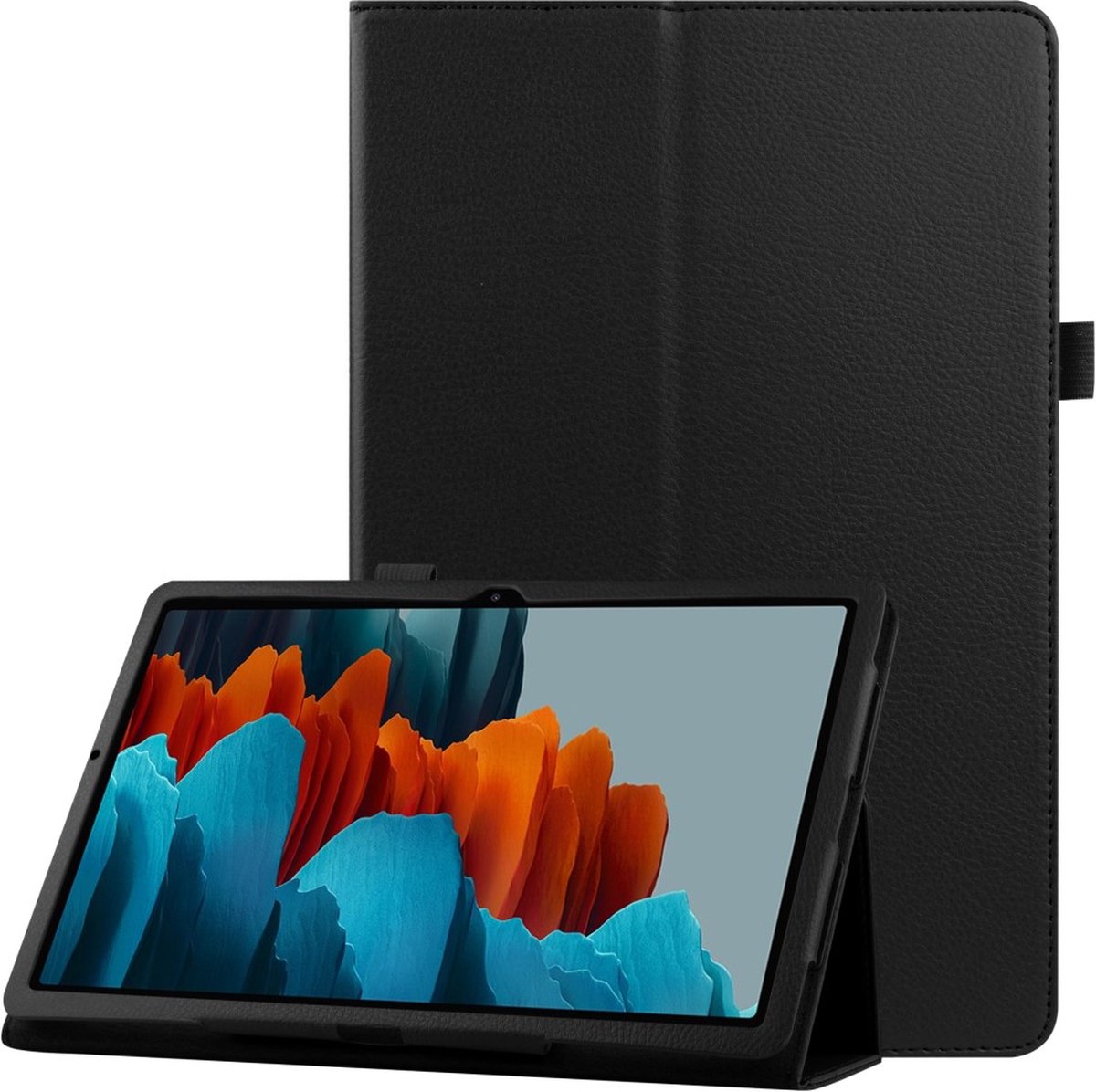 Book Cover Galaxy Tab S6 Hoes Zwart met Standaard