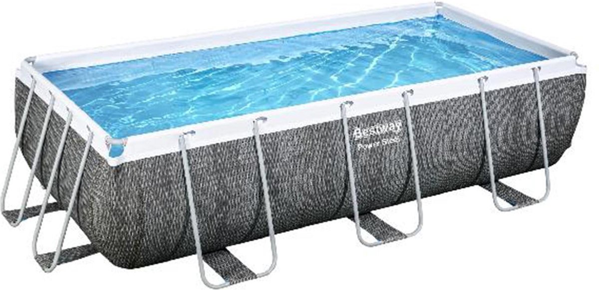 Bestway Power Steel Rechthoek 404x201x101cm - Zwembad set - Zwembad met filterpomp - Zwembadtrap - Zwembad reparatieset - Zwembaden - Rotan