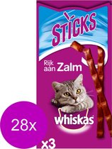Bol.com Whiskas Sticks 18 g - Kattensnack - 28 x Zalm aanbieding