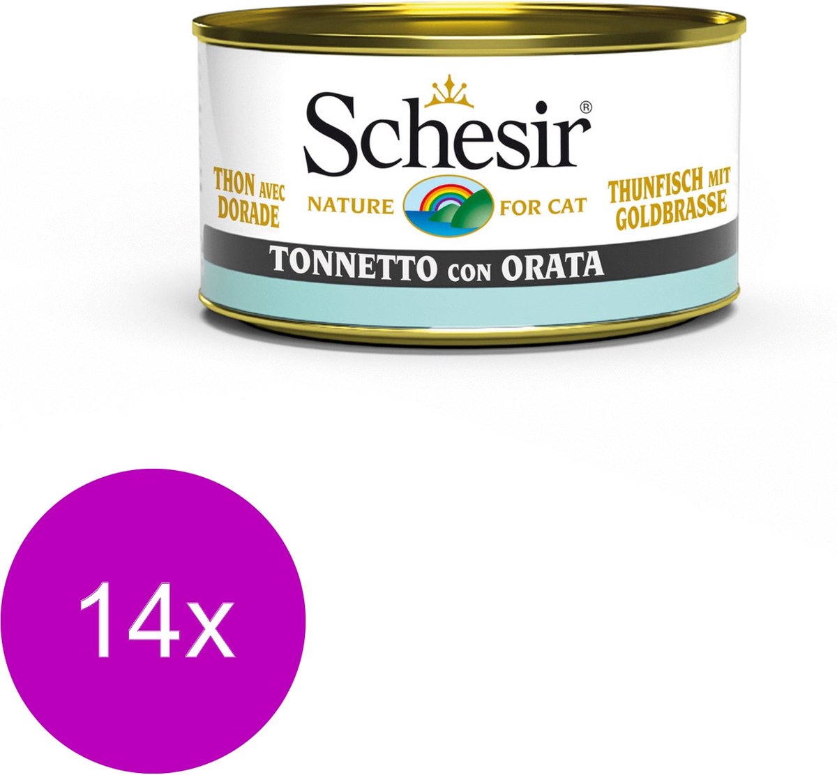 Schesir Kat Blik Ocean Tonijn/Zeebrasem – Kattenvoer – 14 x 85 g