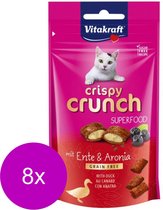 Vitakraft Crispy Crunch - Kattensnack - Eend & Zwartebessen - 8 x 60 g