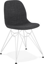 Alterego Design stoel 'DECLIK' donkergrijs met wit metalen poten