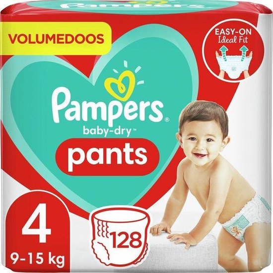 PAMPERS BABY-DRY PANTS MAAT 4 LUIERBROEKJES MAANDBOX 128 stuks | bol.com