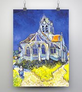 Poster De kerk in Auvers - Vincent van Gogh - 50x70cm