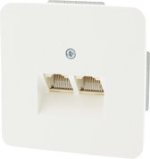 Contactdoos – ISDN – inbouw – 2 x 8–polig – CAT3 – geschikt voor Peha Standard – polarwit